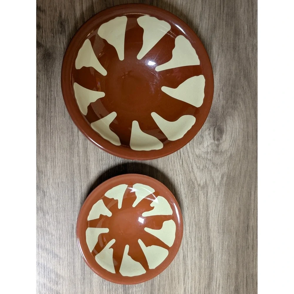 Mezze & Appetizer‎ Melamine Bowls Set of 5 Abstract Brown Cream Saudi Arabia